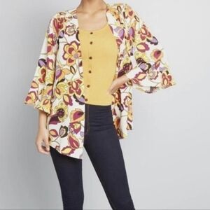 ModCloth Certainly Styled Floral Kimono S/M EUC